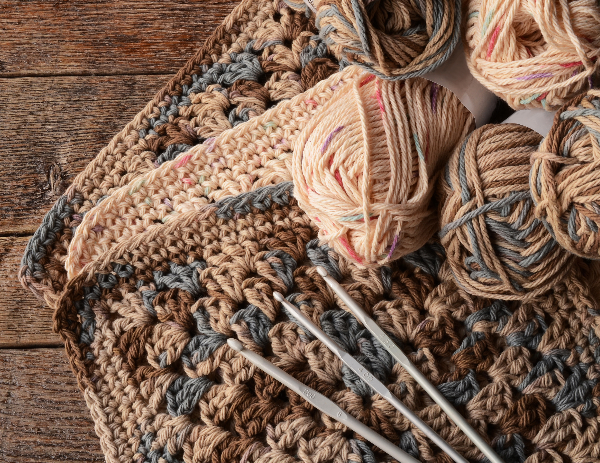 Crocheted goods display